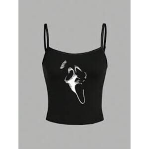 Women's Black "Scream" Movie Graphic Tank Top